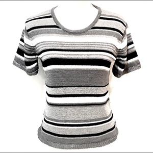 💎 DIRECTIVES vintage knitted grey stripe sweater